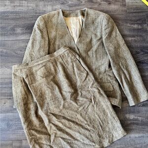 Doncaster Women's Tan Blazer and Skirt Set